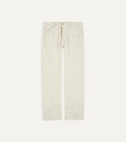 Ecru Japanese Selvedge Needlecord Five-Pocket Trousers