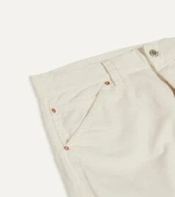 Ecru Japanese Selvedge Needlecord Five-Pocket Trousers -Drakes Shop DR2A6A20940 02050 3