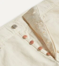 Ecru Japanese Selvedge Needlecord Five-Pocket Trousers -Drakes Shop DR2A6A20940 02050 4