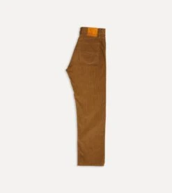 Tan Japanese Selvedge Needlecord Five-Pocket Trousers -Drakes Shop DR2A6A20940 03300 6