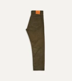 Green Japanese Selvedge Needlecord Five-Pocket Trousers -Drakes Shop DR2A6A20940 04400 6