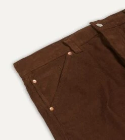 Brown Japanese Selvedge Needlecord Five-Pocket Trousers -Drakes Shop DR2A6A20940 07300 3