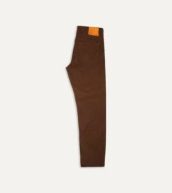 Brown Japanese Selvedge Needlecord Five-Pocket Trousers -Drakes Shop DR2A6A20940 07300 6