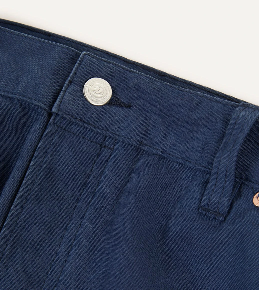 Navy Lightweight Cotton Canvas Five-Pocket Jeans 5 Navy Lightweight Cotton Canvas Five-Pocket Jeans - Image 3