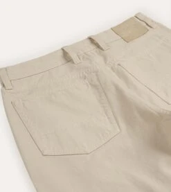 Ecru Lightweight Cotton Canvas Five-Pocket Jeans -Drakes Shop DR2A6A22136 02 050 4 LR