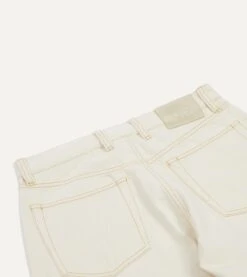 Ecru 13.2oz Denim Five-Pocket Jeans -Drakes Shop DR2A6A22501 01050 5