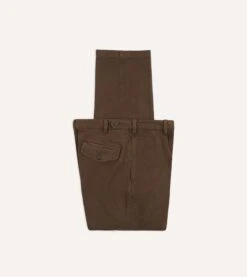 Brown Heavy Cotton Twill Games Trousers -Drakes Shop DR2A6B23537 03300 6