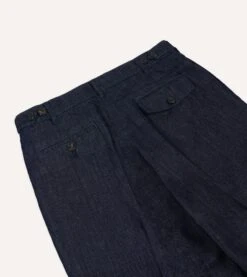 Stone Wash Denim Games Trousers -Drakes Shop DR2A6C24002 01250 5