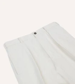 Ecru Denim Games Trousers -Drakes Shop DR2A6C24003 01050 4