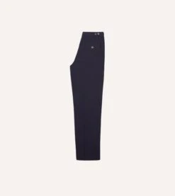 Navy Seersucker Games Trousers -Drakes Shop DR2A6C24004 01250 5