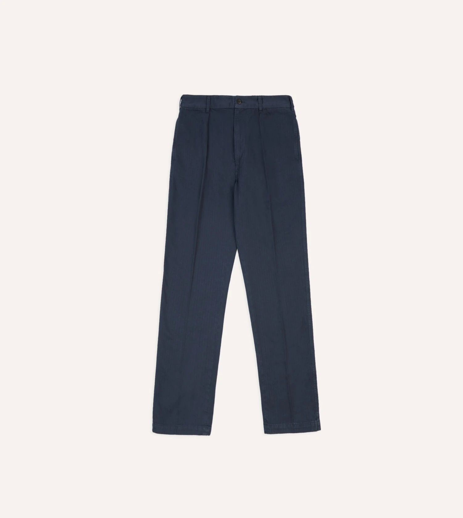 Navy Herringbone Cotton Games Trousers 5 Navy Herringbone Cotton Games Trousers - Image 3