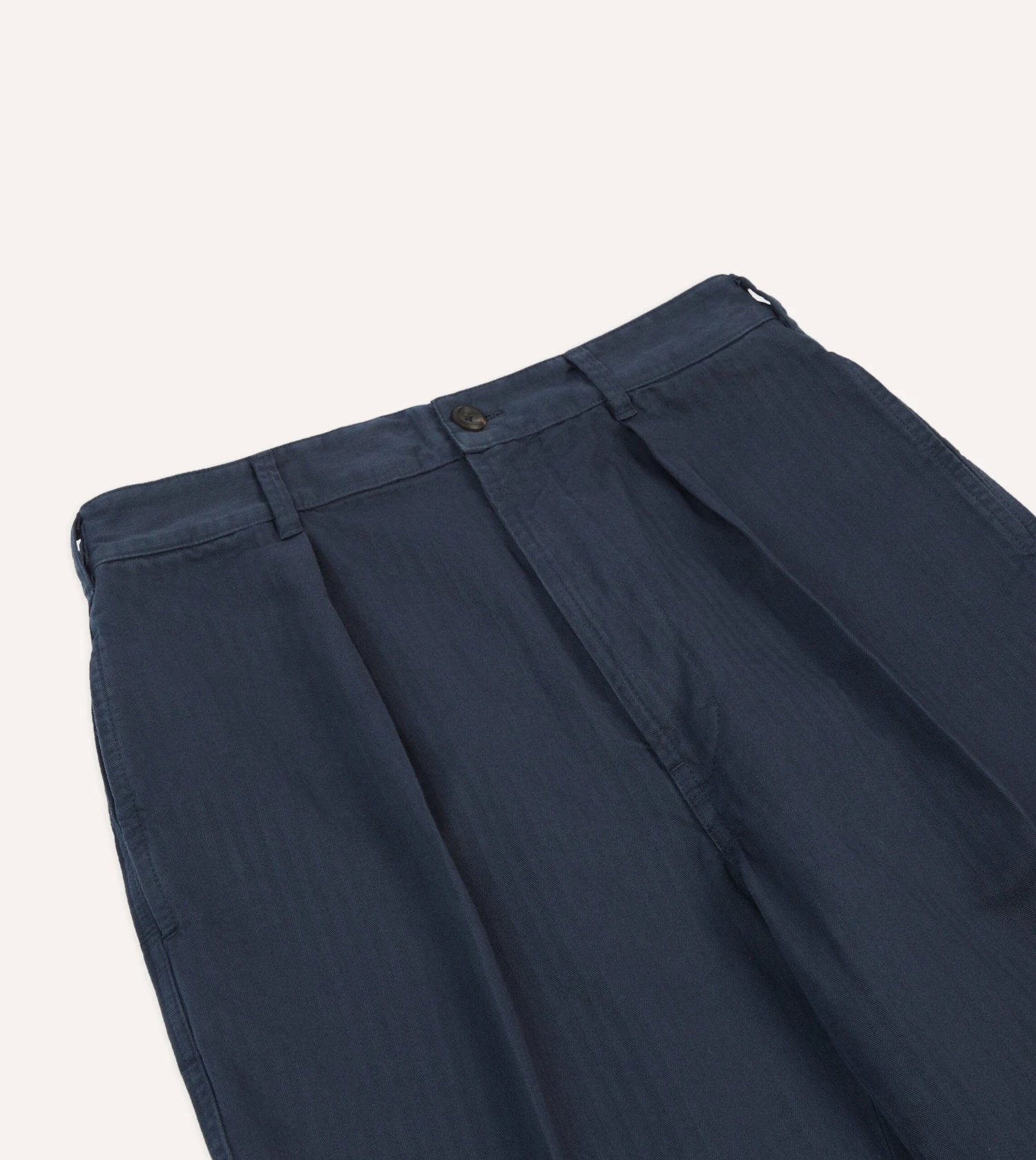 Navy Herringbone Cotton Games Trousers 6 Navy Herringbone Cotton Games Trousers - Image 4