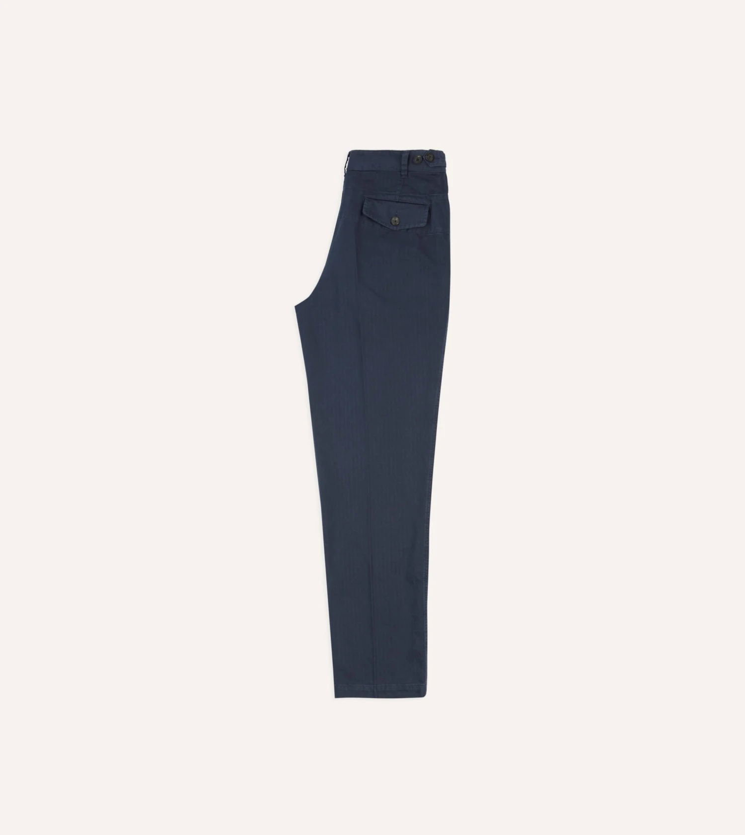 Navy Herringbone Cotton Games Trousers 8 Navy Herringbone Cotton Games Trousers - Image 6