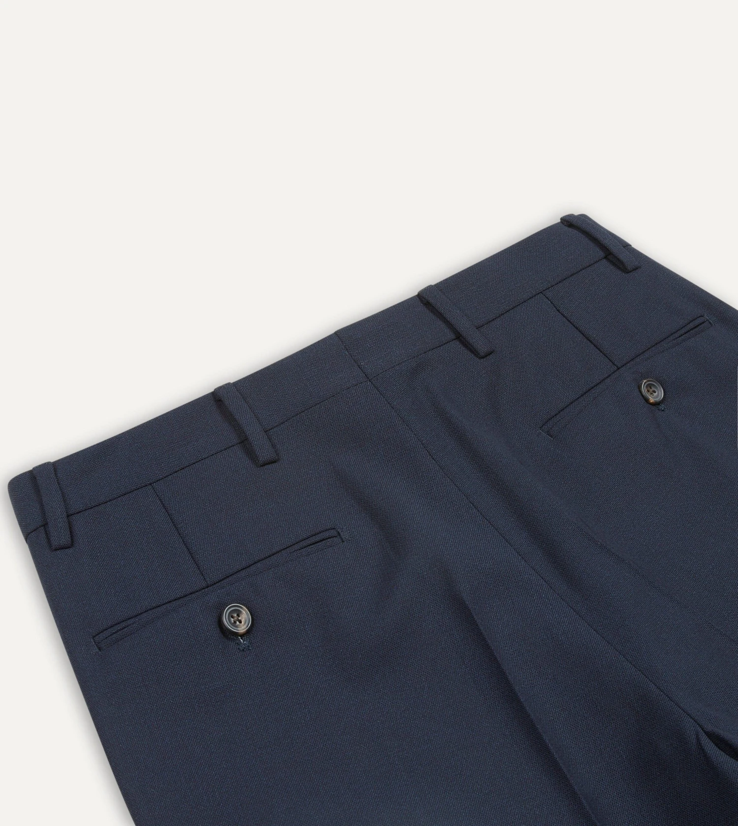 Navy Tropical Wool Flat Front Trouser 6 Navy Tropical Wool Flat Front Trouser - Image 4