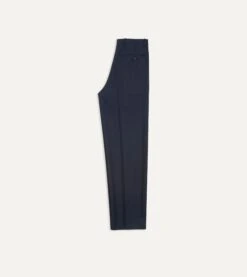 Navy Tropical Wool Flat Front Trouser 11 Navy Tropical Wool Flat Front Trouser -Drakes Shop DR2A6D21378 01250 5