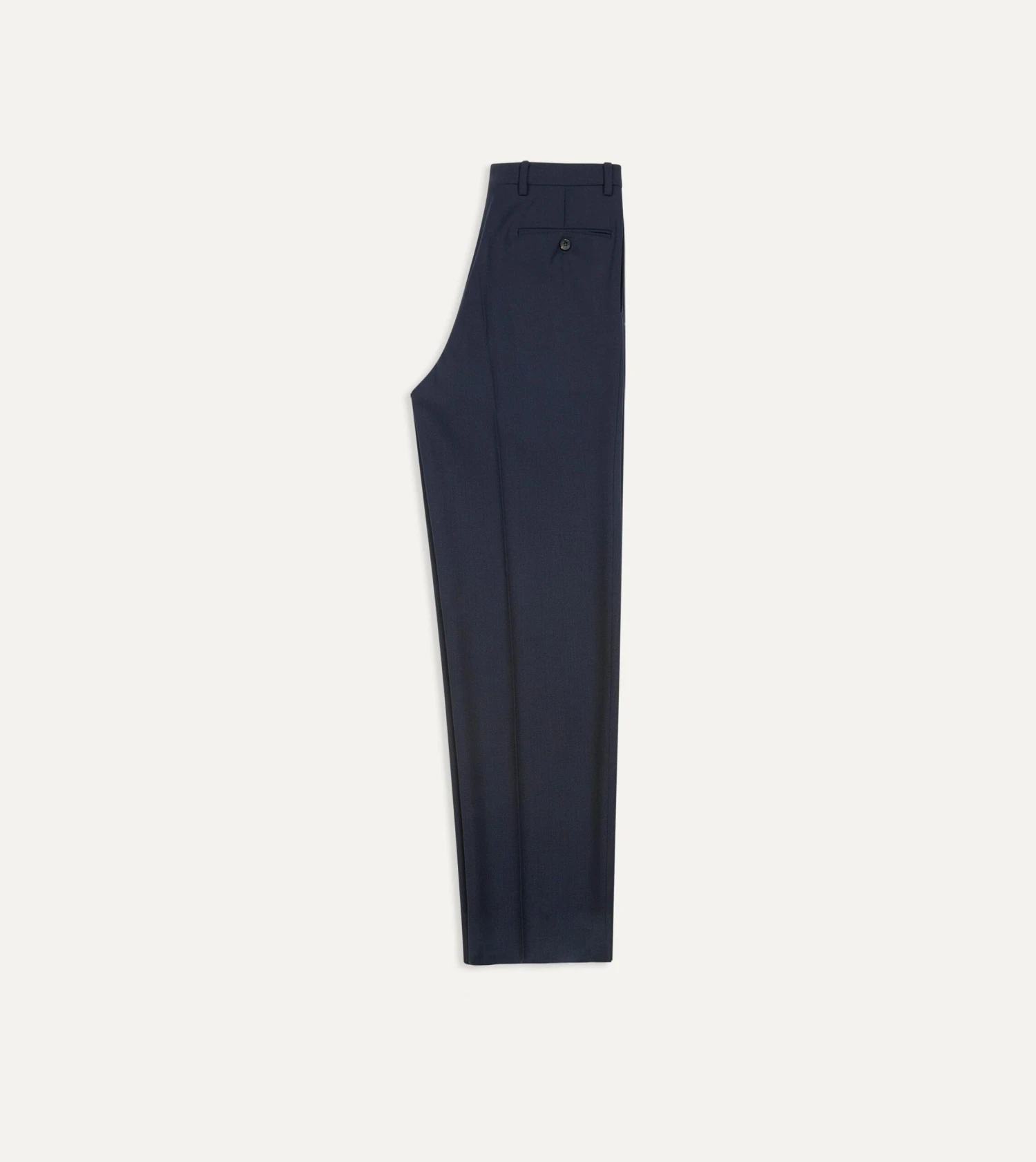 Navy Tropical Wool Flat Front Trouser 7 Navy Tropical Wool Flat Front Trouser - Image 5
