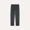 Charcoal Tropical Wool Flat Front Trouser -Drakes Shop DR2A6D21378 02600 1