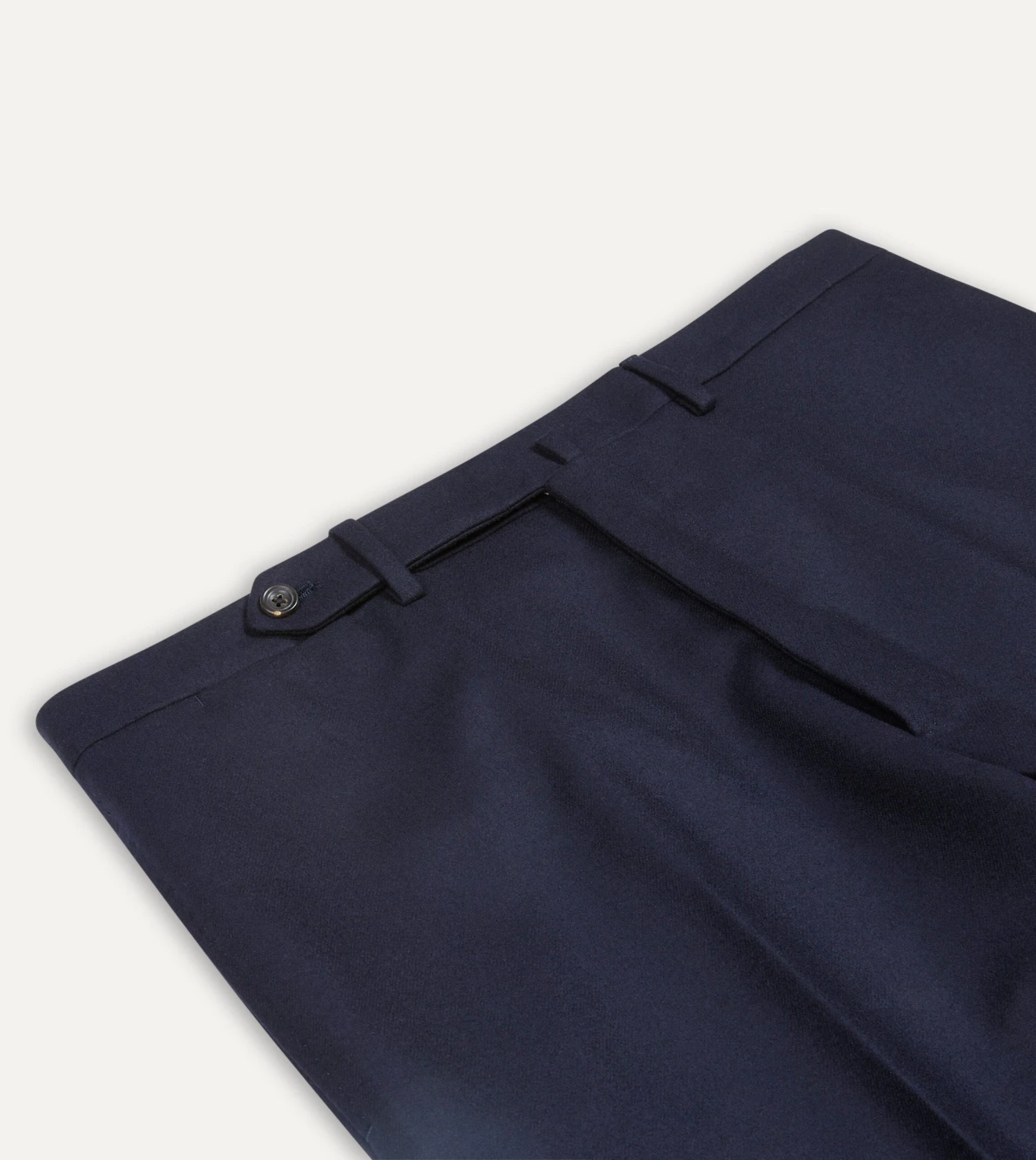 Navy Wool Flannel Flat Front Trousers 5 Navy Wool Flannel Flat Front Trousers - Image 3