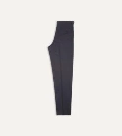 Navy Cotton Drill Single Pleat Trouser -Drakes Shop DR2A6E21375 01250 6