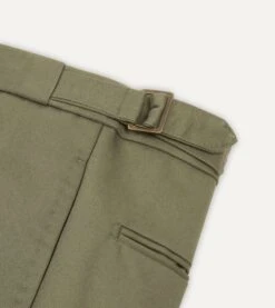 Lovat Cotton Drill Single Pleat Trouser -Drakes Shop DR2A6E21375 02400 4