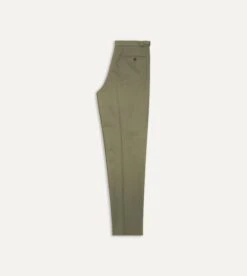 Lovat Cotton Drill Single Pleat Trouser -Drakes Shop DR2A6E21375 02400 6