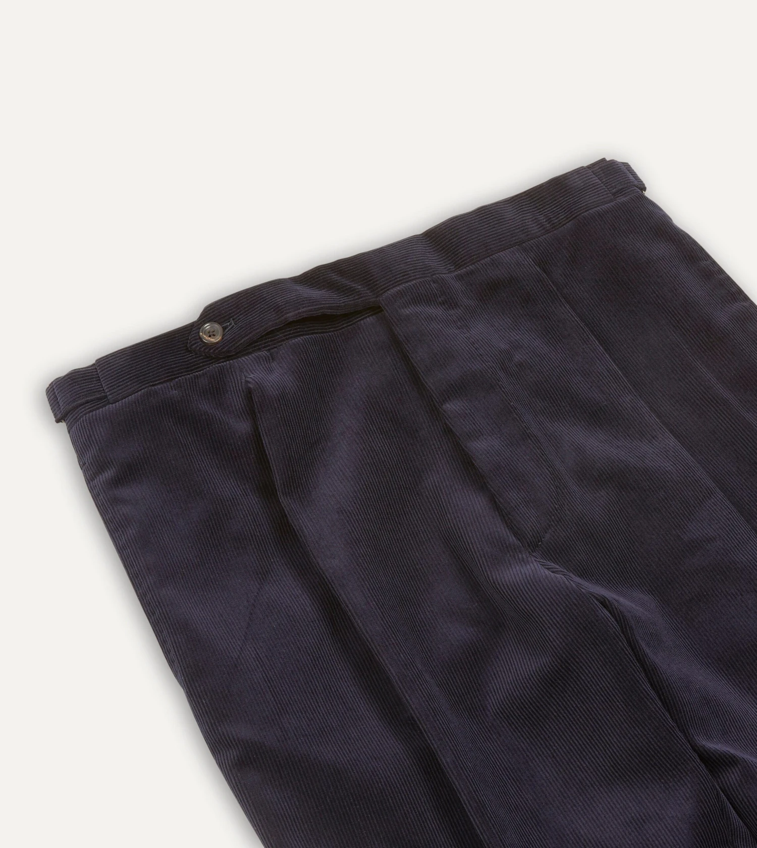 Navy Mid-Wale Corduroy Single Pleat Trouser 5 Navy Mid-Wale Corduroy Single Pleat Trouser - Image 3