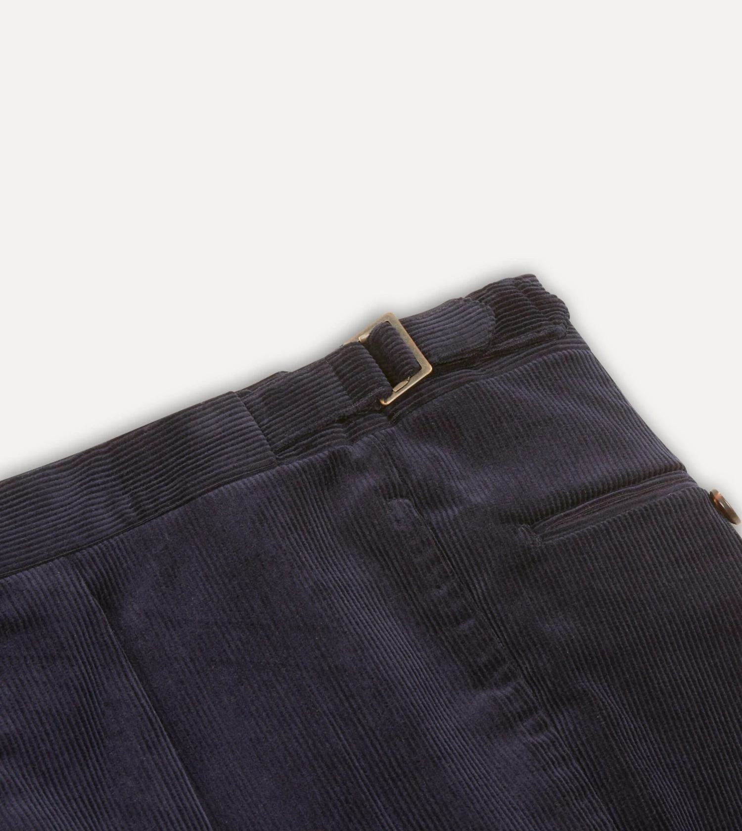 Navy Mid-Wale Corduroy Single Pleat Trouser 6 Navy Mid-Wale Corduroy Single Pleat Trouser - Image 4