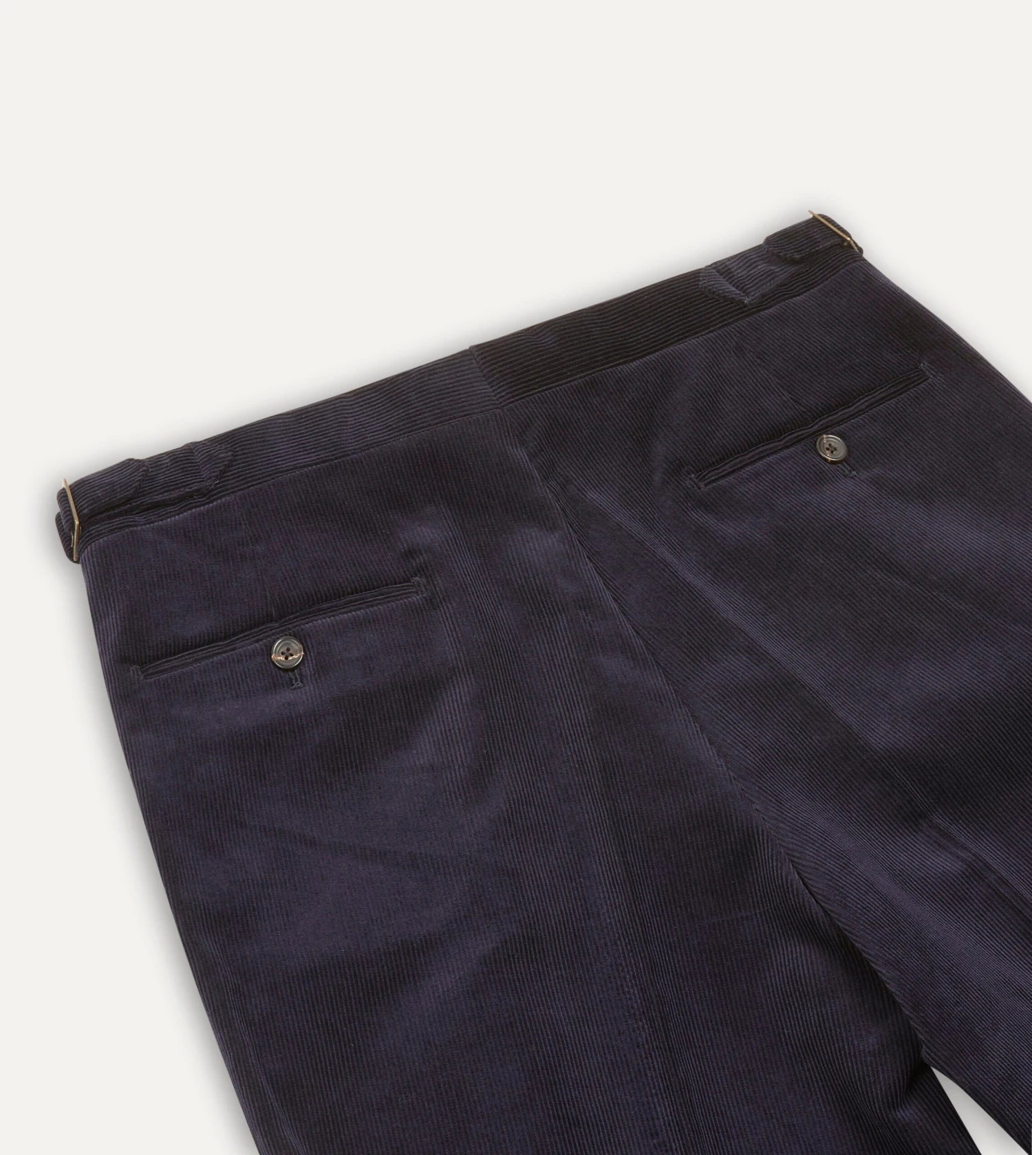 Navy Mid-Wale Corduroy Single Pleat Trouser 7 Navy Mid-Wale Corduroy Single Pleat Trouser - Image 5