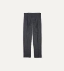 Charcoal Tropical Wool Single Pleat Trouser