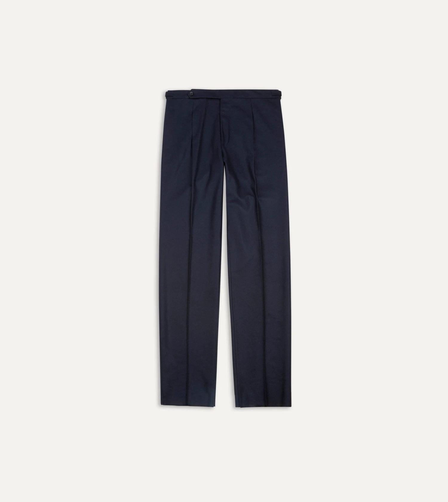 Navy Wool Flannel Single Pleat Trouser 3 Navy Wool Flannel Single Pleat Trouser