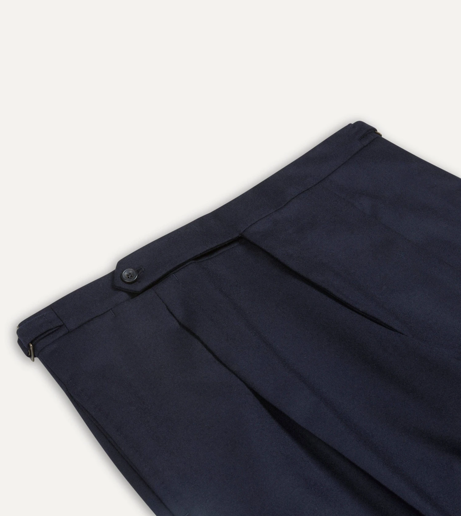Navy Wool Flannel Single Pleat Trouser 5 Navy Wool Flannel Single Pleat Trouser - Image 3