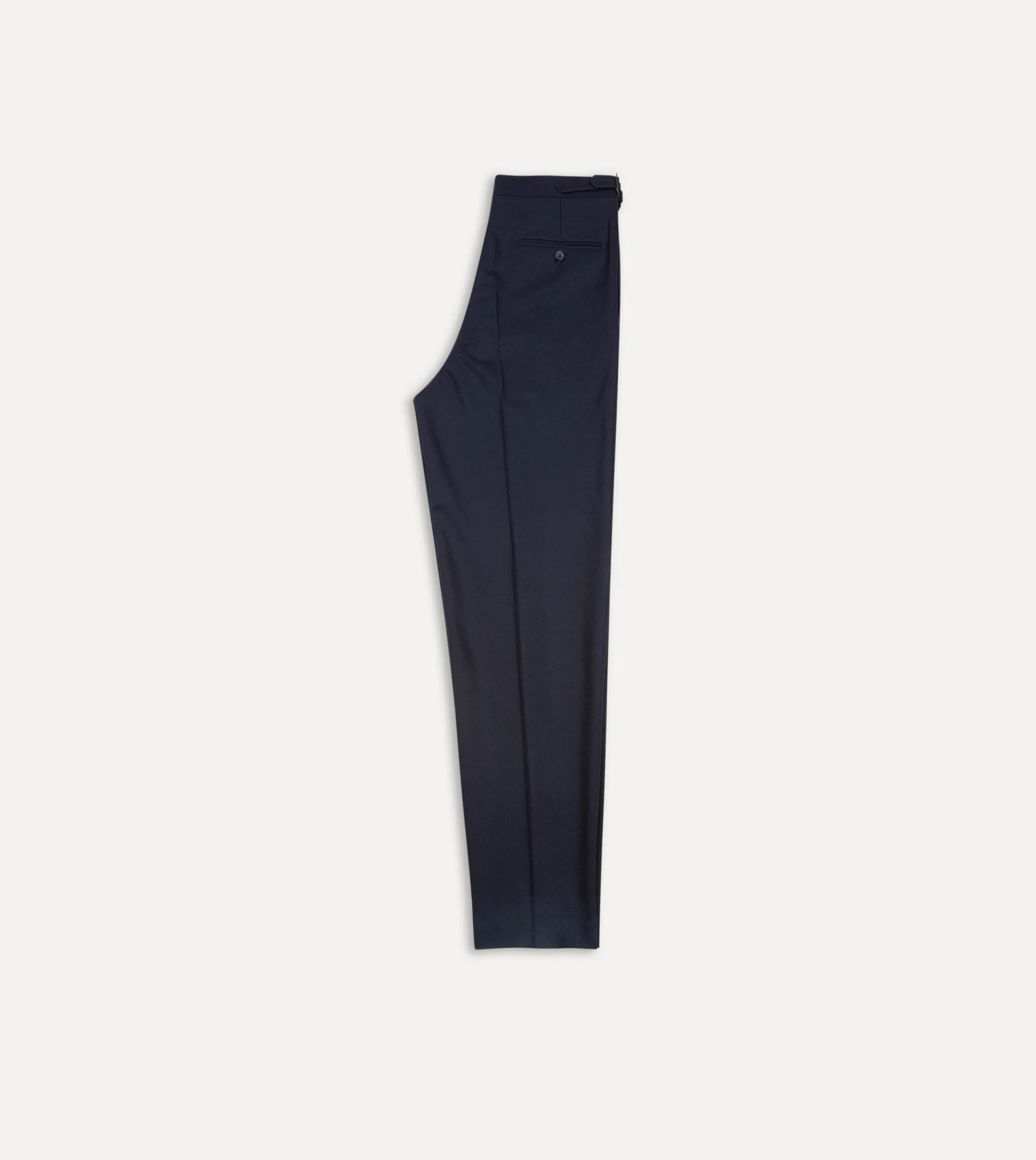 Navy Wool Flannel Single Pleat Trouser 7 Navy Wool Flannel Single Pleat Trouser - Image 5