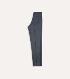 Grey Wool Flannel Single Pleat Trouser -Drakes Shop DR2A6E21379 02600 5