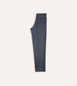 Grey Worsted Wool Single Pleat Trouser -Drakes Shop DR2A6E21380 01600 5