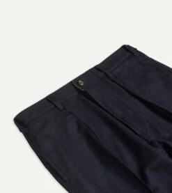 Navy Merino Wool Games Trouser 10 Navy Merino Wool Games Trouser -Drakes Shop DR2A6E22549 01250 3