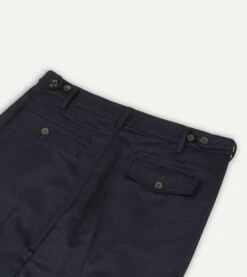 Navy Merino Wool Games Trouser 12 Navy Merino Wool Games Trouser -Drakes Shop DR2A6E22549 01250 5