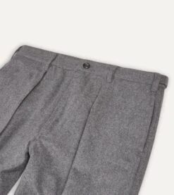 Grey Merino Wool Games Trouser -Drakes Shop DR2A6E22549 02600 3