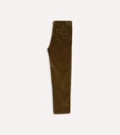 Olive Cotton Corduroy Games Trousers -Drakes Shop DR2A6E22619 02400 6