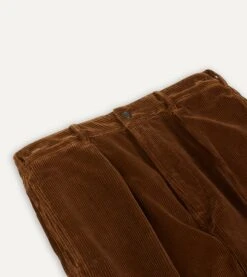 Russet Cotton Corduroy Games Trousers -Drakes Shop DR2A6E22619 03300 3