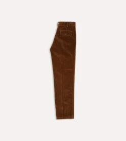 Russet Cotton Corduroy Games Trousers -Drakes Shop DR2A6E22619 03300 6