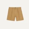 Sand Cotton Twill Single-Pleat Shorts -Drakes Shop DR2A6F23170 03300 1