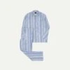 Blue And White Stripe Linen Pyjama Set -Drakes Shop DR3AC0 23212 01 202 1