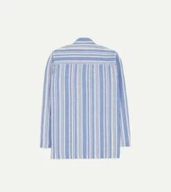 Blue And White Stripe Linen Pyjama Set -Drakes Shop DR3AC0 23212 01 202 8