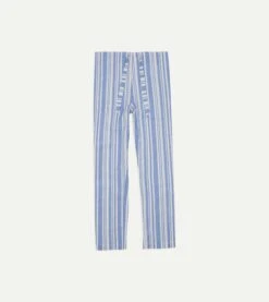 Blue And White Stripe Linen Pyjama Set -Drakes Shop DR3AC0 23212 01 202 9