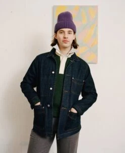 Indigo Rinse Denim Five-Pocket Chore Jacket 16 Indigo Rinse Denim Five-Pocket Chore Jacket -Drakes Shop IndigoDenimChore