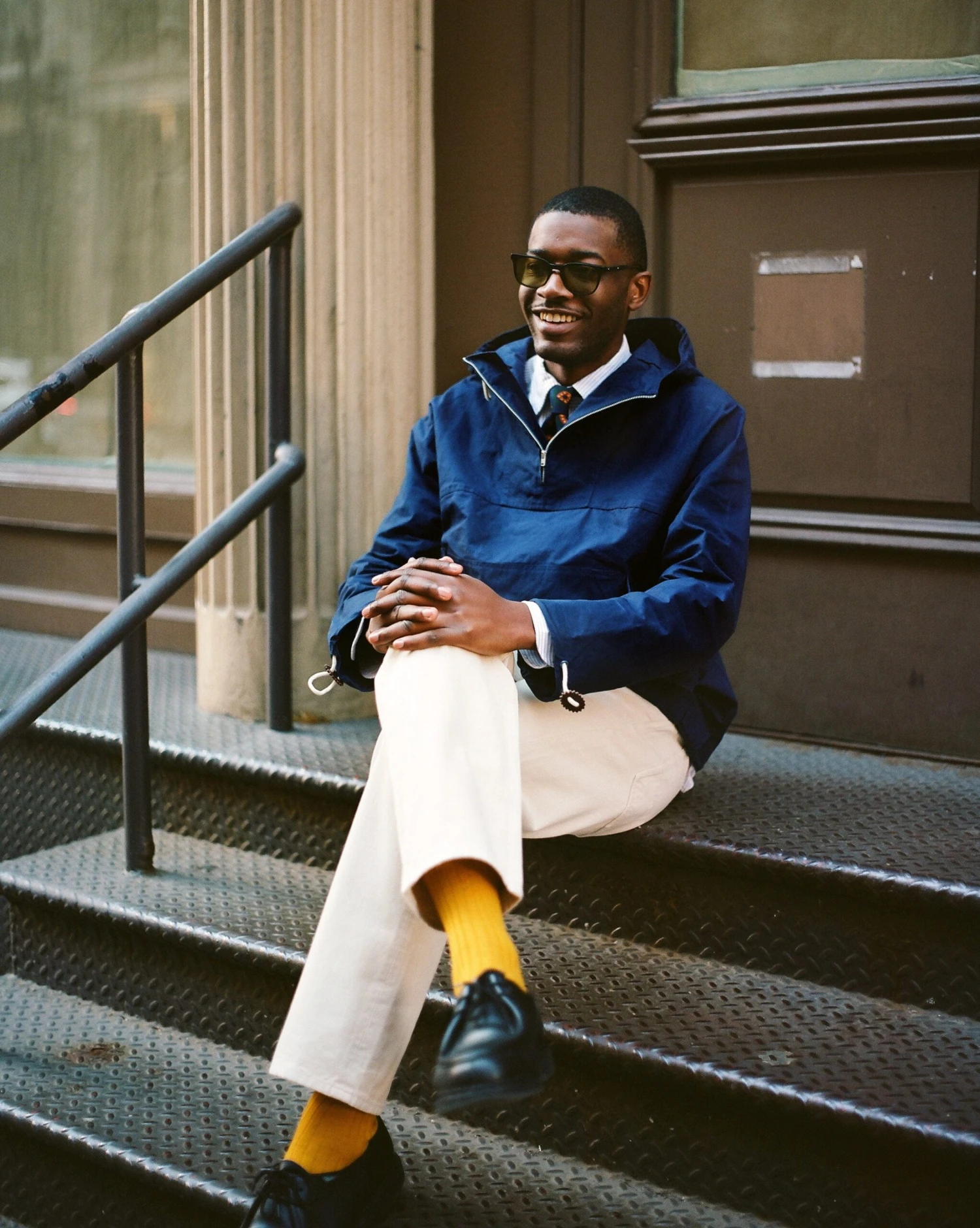 Navy Waxed Cotton Surf Cagoule 10 Navy Waxed Cotton Surf Cagoule - Image 8