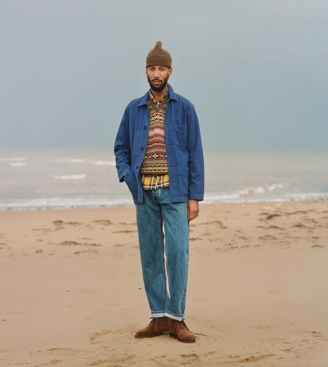 Brown Lambswool Ribbed Knit Cap 7 Brown Lambswool Ribbed Knit Cap - Image 5