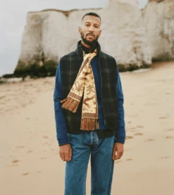 Gold Birds Of Paradise Print Tubular Silk Tasselled Scarf 11 Gold Birds Of Paradise Print Tubular Silk Tasselled Scarf -Drakes Shop ProductImage 34 298e1133 44b6 4438 9d52 db405b4b0d71