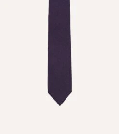 Purple Pure Cashmere Solid Tipped Tie -Drakes Shop TIE QCA80N 01211 007 3