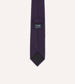 Purple Pure Cashmere Solid Tipped Tie -Drakes Shop TIE QCA80N 01211 007 4